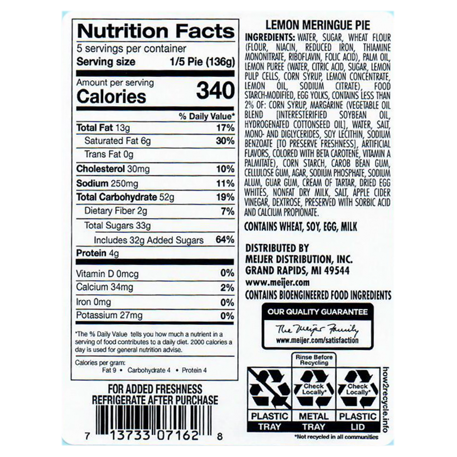 slide 2 of 4, Fresh from Meijer 8" Lemon Meringue Pie, 24 oz