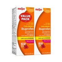 slide 10 of 21, Meijer Children's Ibuprofen Oral Suspension per, Berry Flavor, 100 mg, 5 ml, 2 x 8 oz