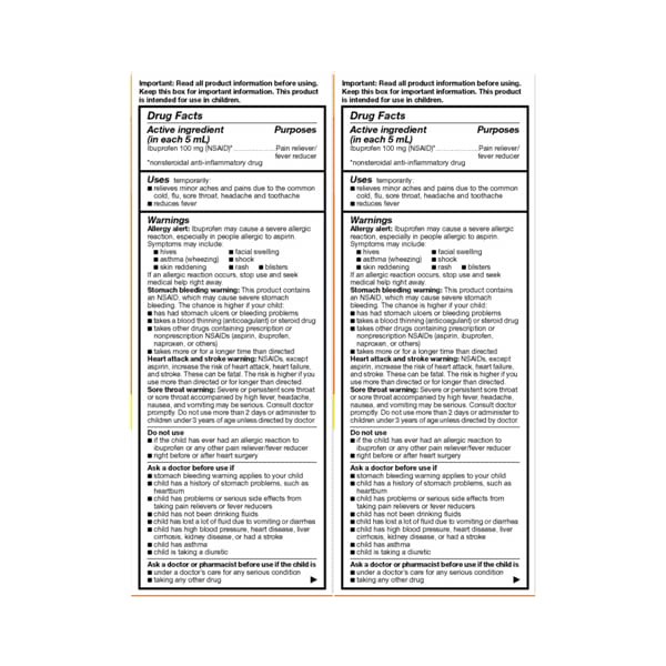 slide 19 of 21, Meijer Children's Ibuprofen Oral Suspension per, Berry Flavor, 100 mg, 5 ml, 2 x 8 oz