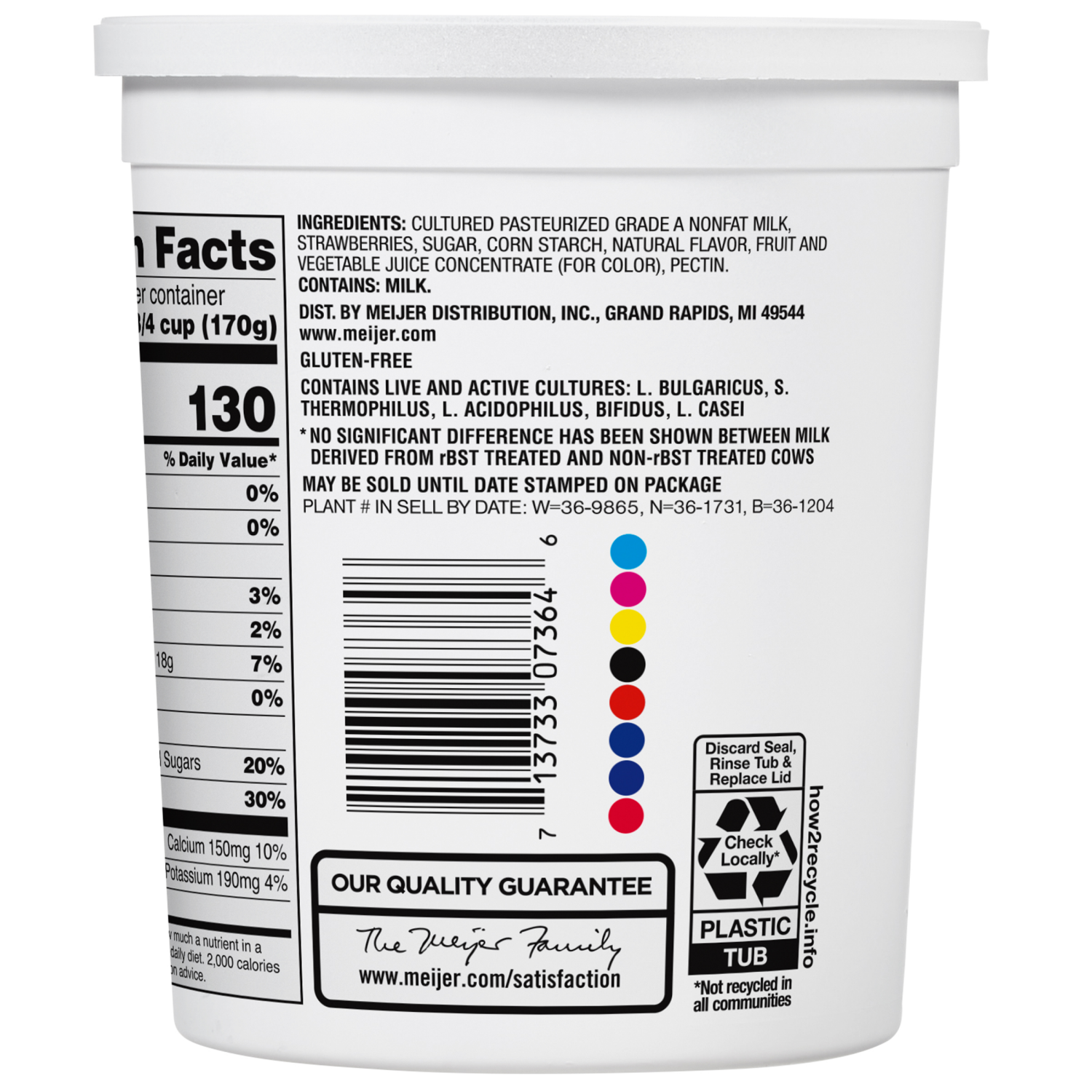 slide 2 of 3, Meijer Strawberry Non Fat Greek Yogurt, 32 oz