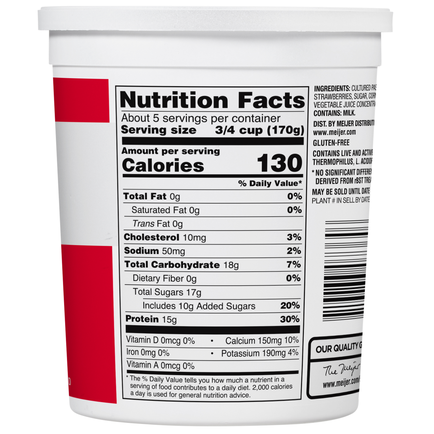 slide 3 of 3, Meijer Strawberry Non Fat Greek Yogurt, 32 oz