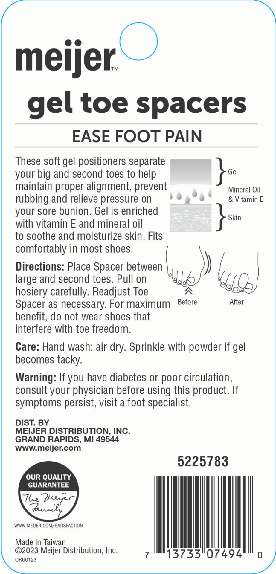 slide 2 of 2, Meijer Visco Gel Toe Spacers, 2 ct
