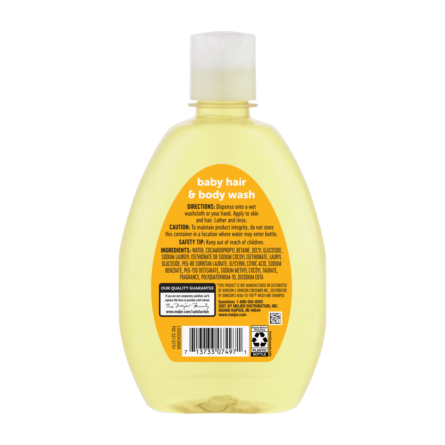 slide 2 of 2, MEIJER BABY HAIR & BODY WASH, 13.6 oz