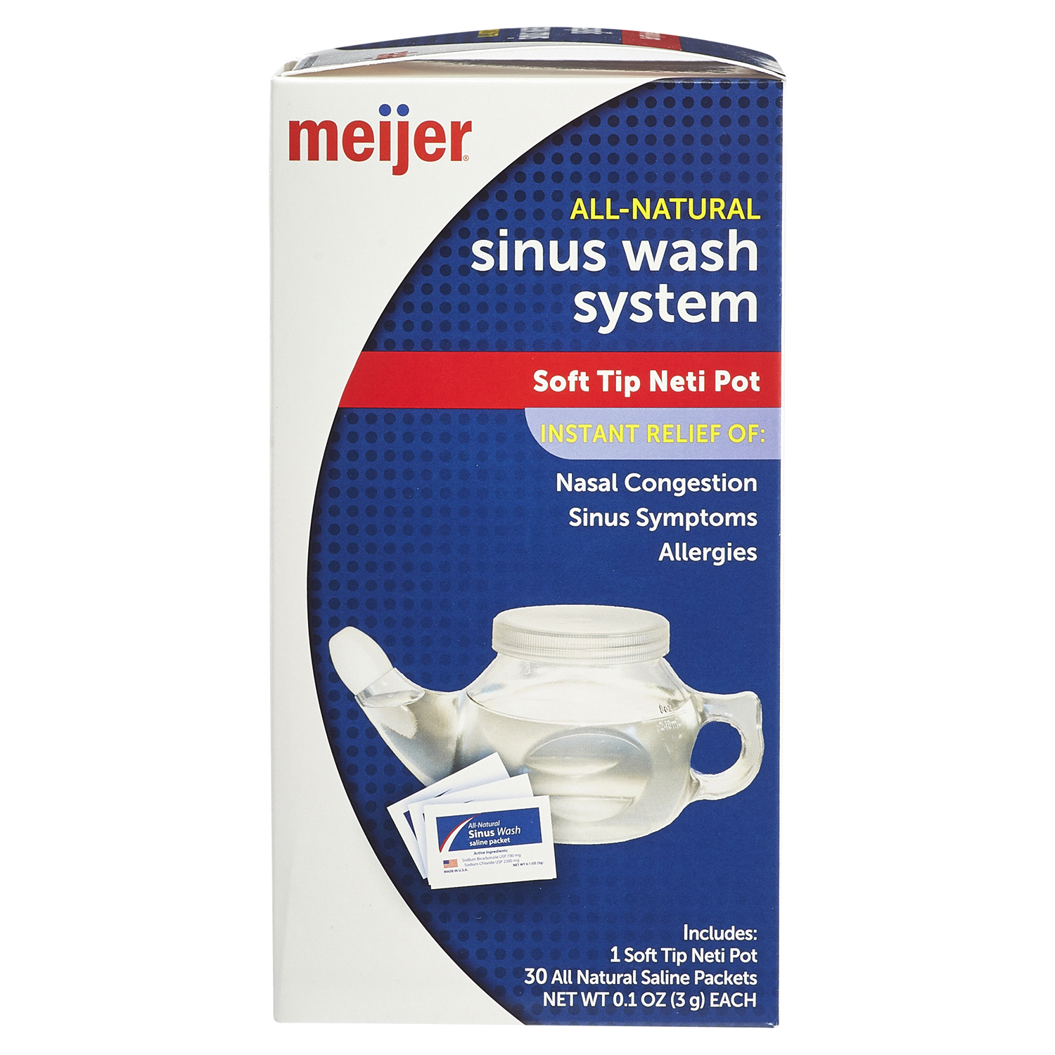 slide 5 of 5, Meijer Sinus Wash NetiPot Kit, 1 ct, 1 ct