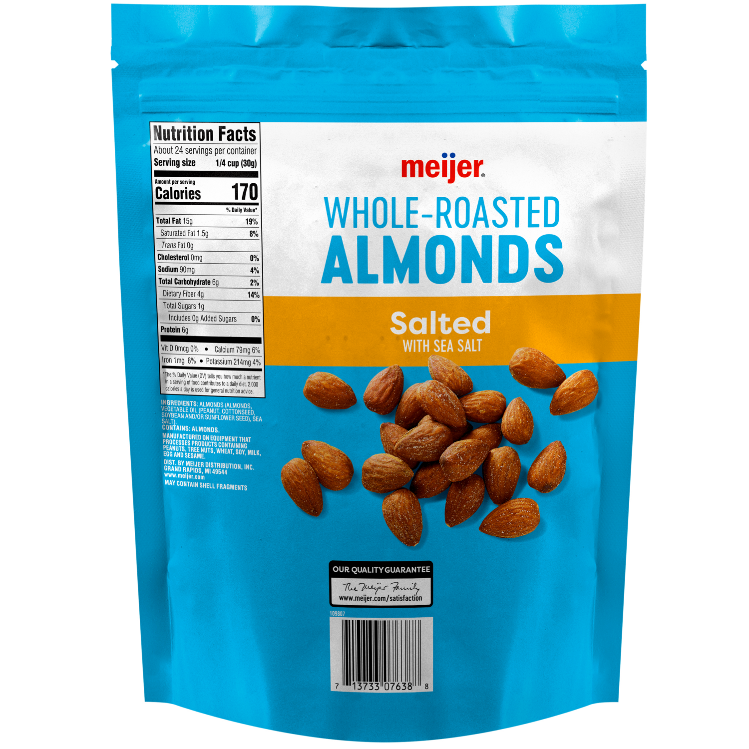 slide 2 of 2, Meijer Whole Salted Almonds, 25 OZ, 25 oz