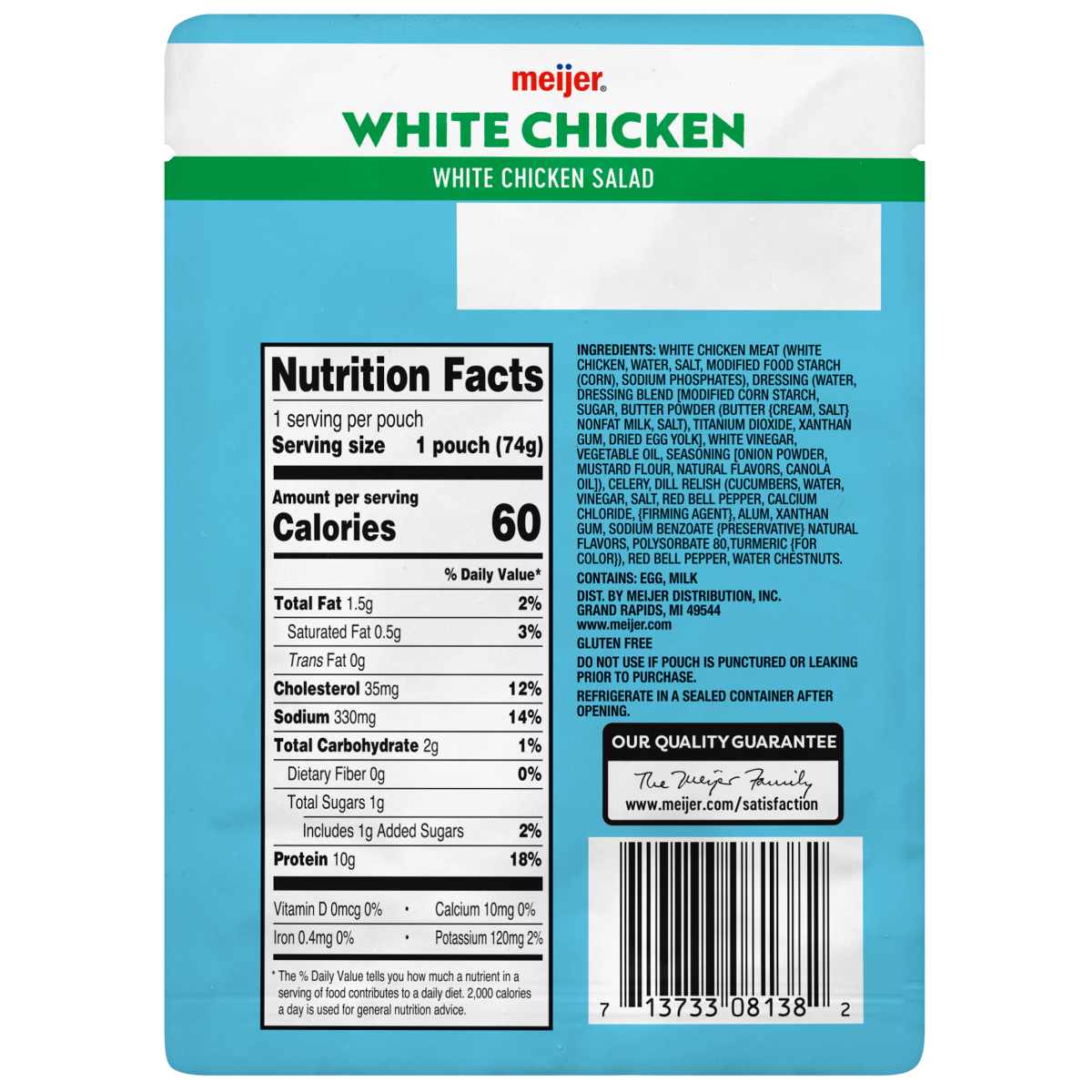 slide 2 of 2, MEIJER PREMIUM WHITE CHICKEN SALAD POUCH 2.6 OZ, 2.6 oz