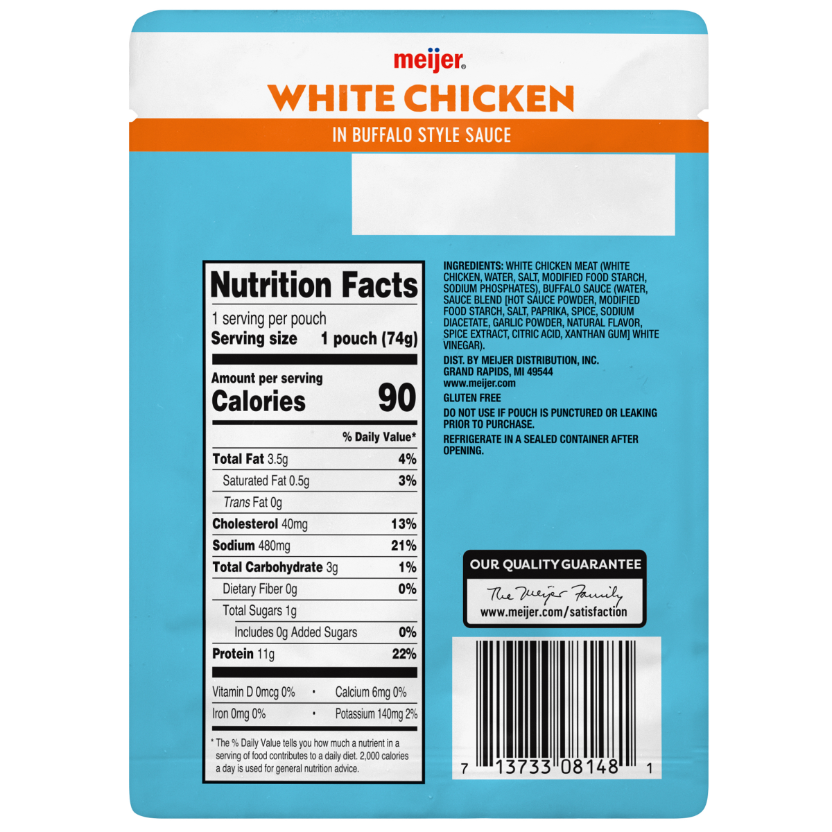 slide 2 of 2, MEIJER BUFFALO STYLE CHICKEN POUCH 2.6 OZ, 2.6 oz