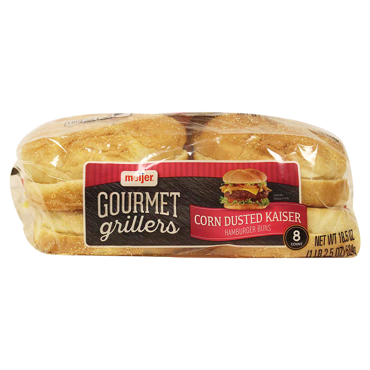 slide 6 of 6, Meijer Gourmet Griller Corn Dusted Kaiser Hamburger Buns, 17 oz