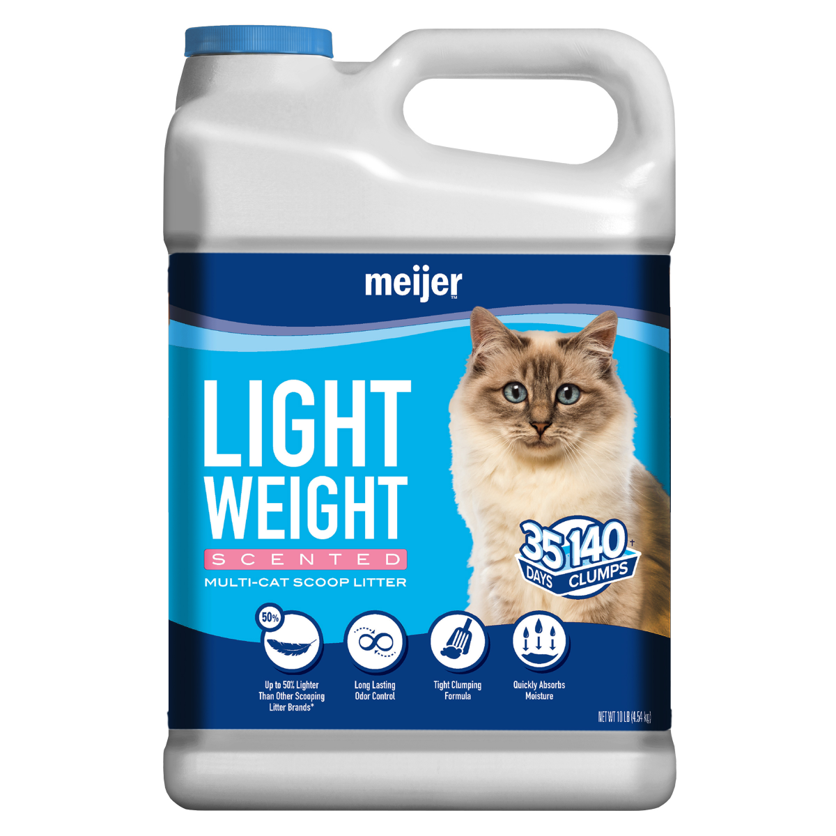 slide 1 of 5, Meijer Lightweight Clumping Cat Litter, Scented, 10 lb