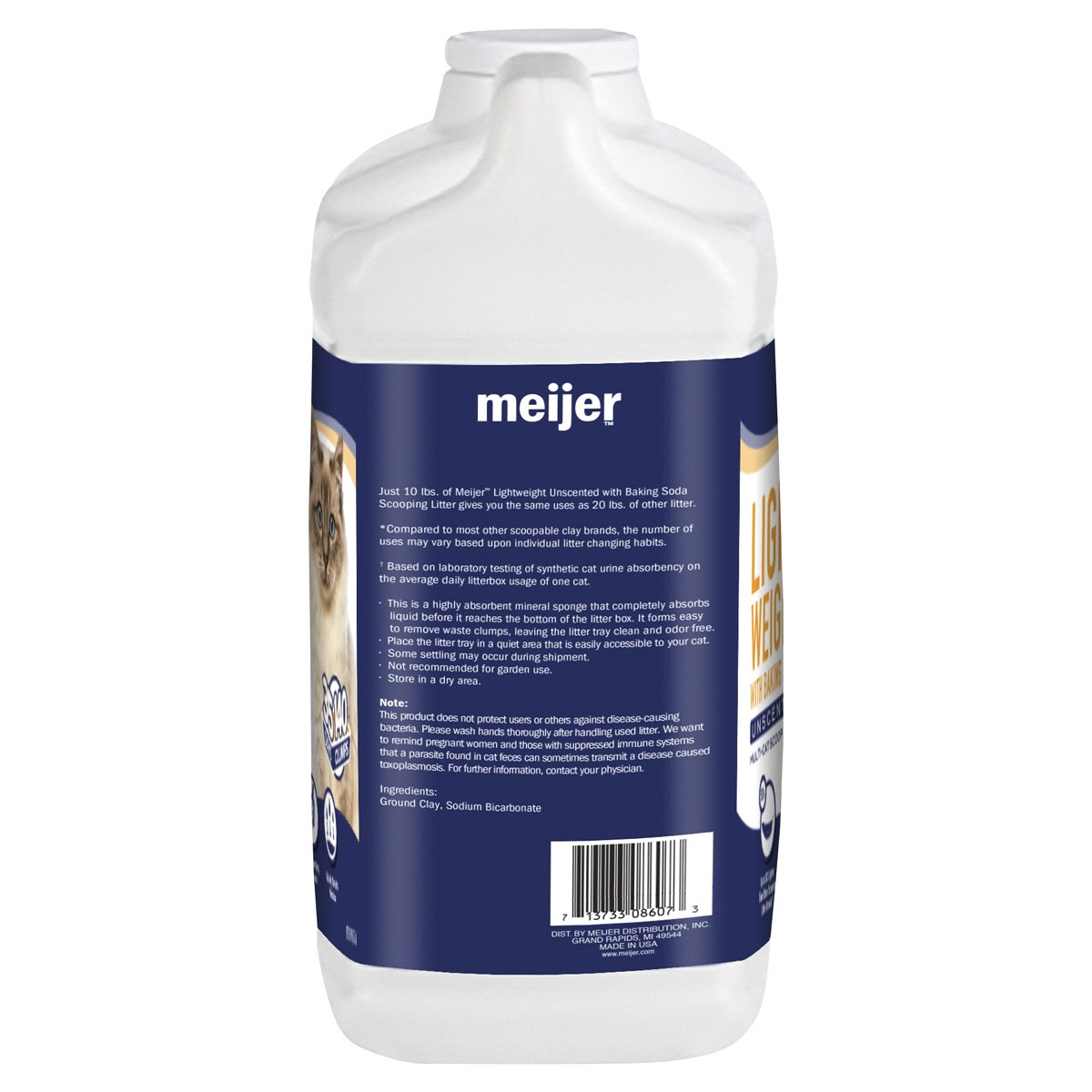 slide 2 of 2, Meijer Lightweight Unscented w Baking Soda Scoop Cat Litter, 10 lb