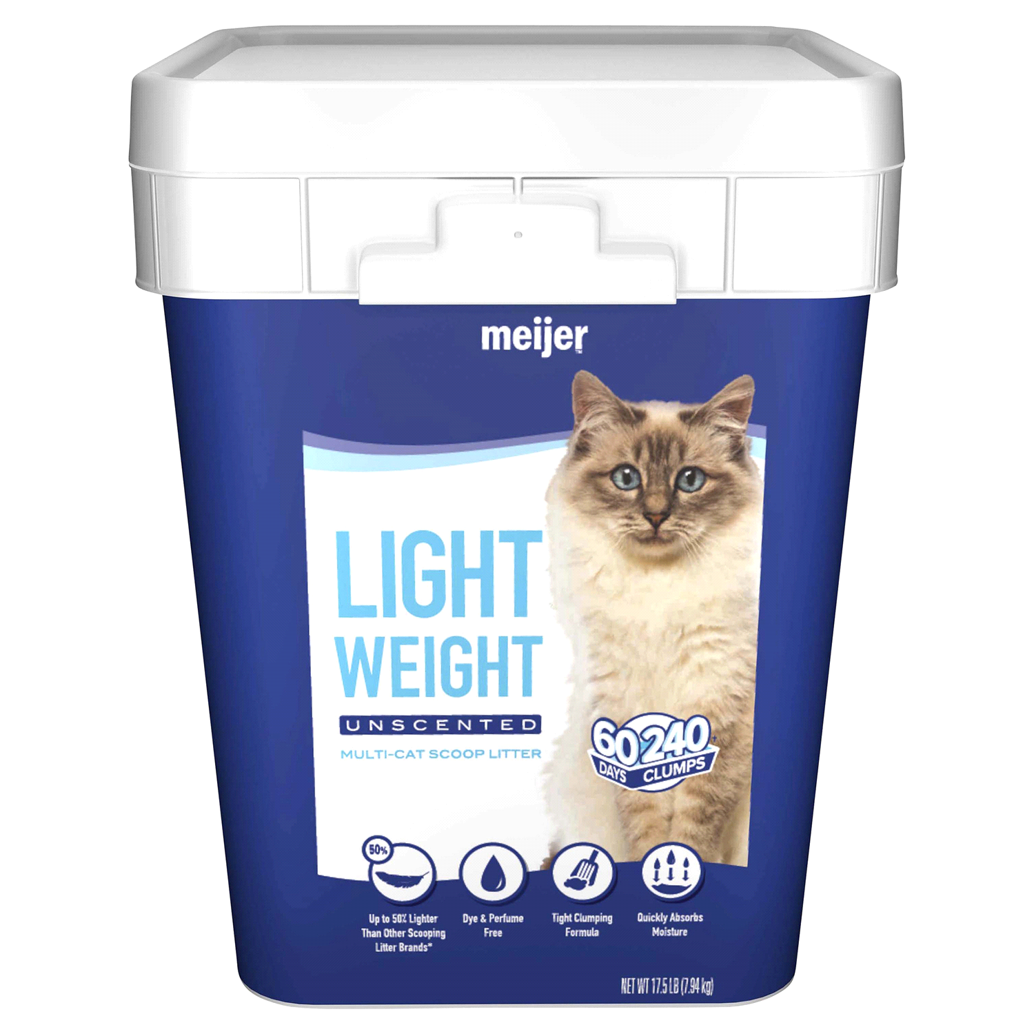 slide 1 of 2, Meijer Light Weight Clumping Litter, Unscented, 17.5 lb