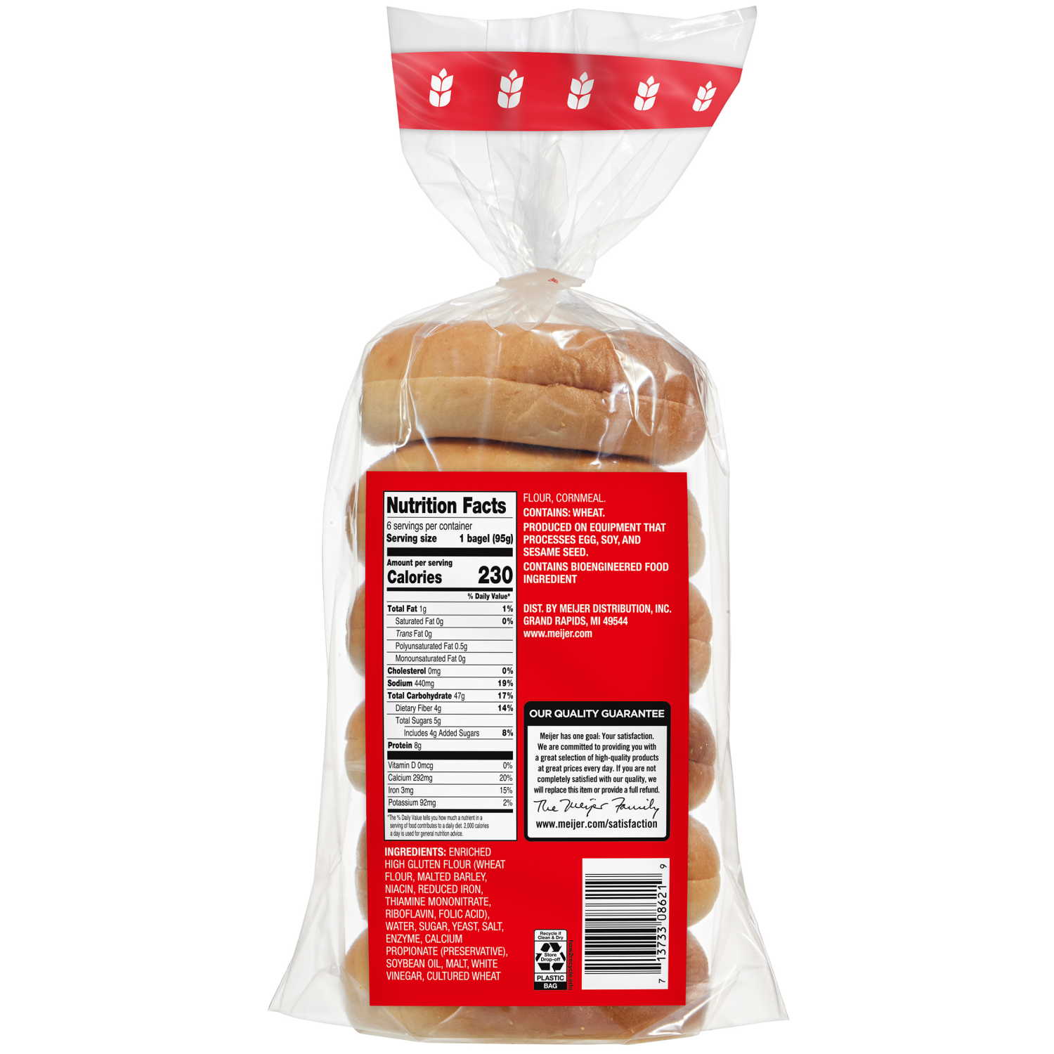 slide 2 of 3, Meijer Bagels Plain 6 Ct/20 Oz, 6 ct; 20 oz