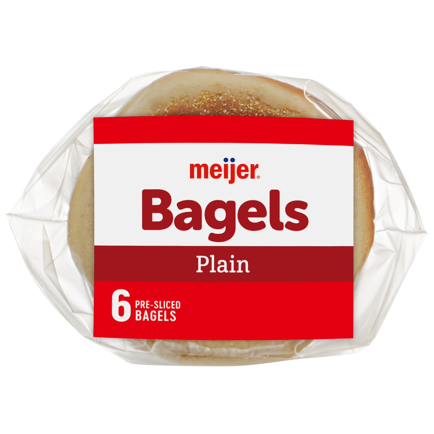 slide 3 of 3, Meijer Bagels Plain 6 Ct/20 Oz, 6 ct; 20 oz