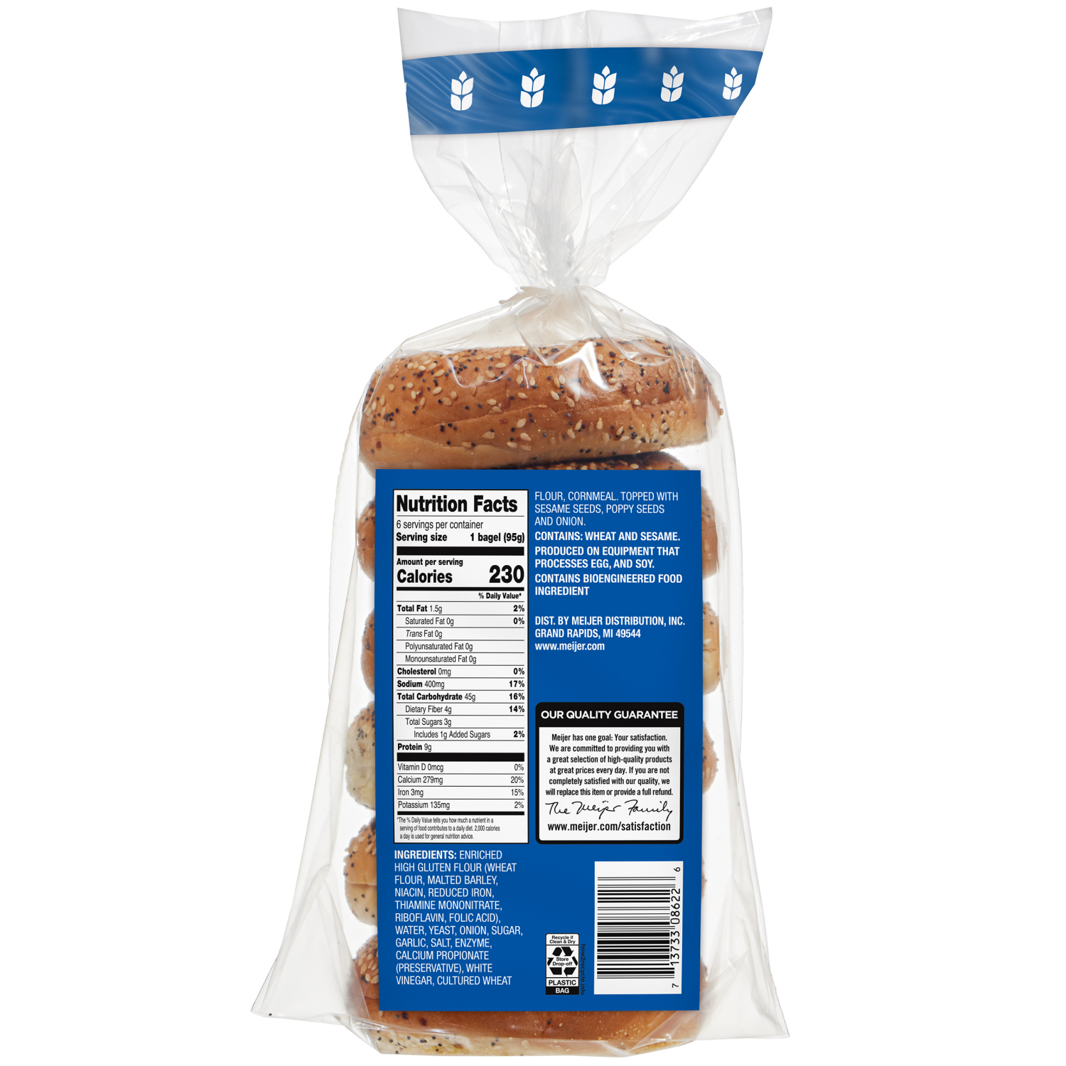 slide 2 of 3, Meijer Bagels Evrything 6 Ct/20 Oz, 6 ct; 20 oz