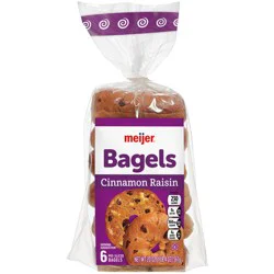 Meijer Bagels Cinnamon Raisin, 20 Oz, 6 Ct