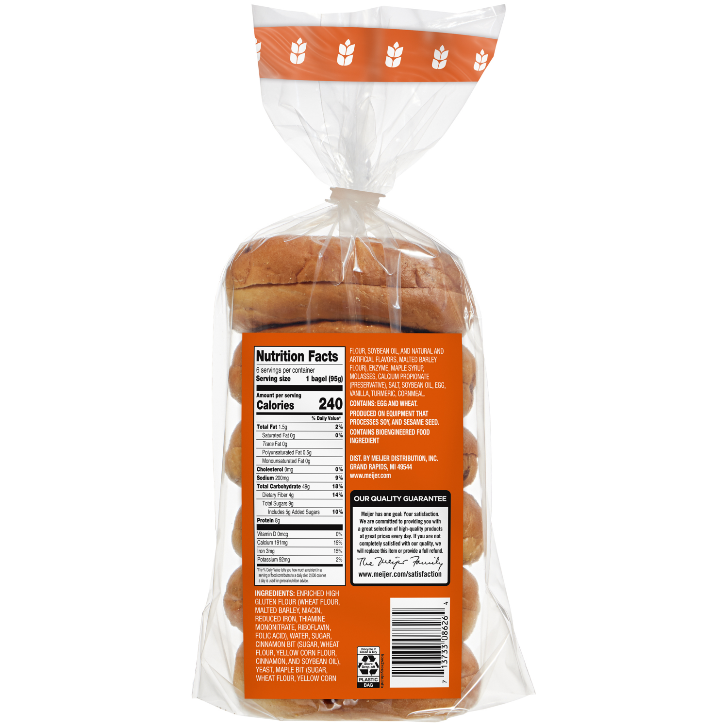 slide 2 of 3, Meijer Bagels French Toast 6 Ct 20 Oz, 6 ct; 20 oz