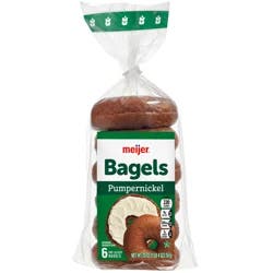 MEIJER PUMPERNICKEL BAGEL 6 CT/20 OZ