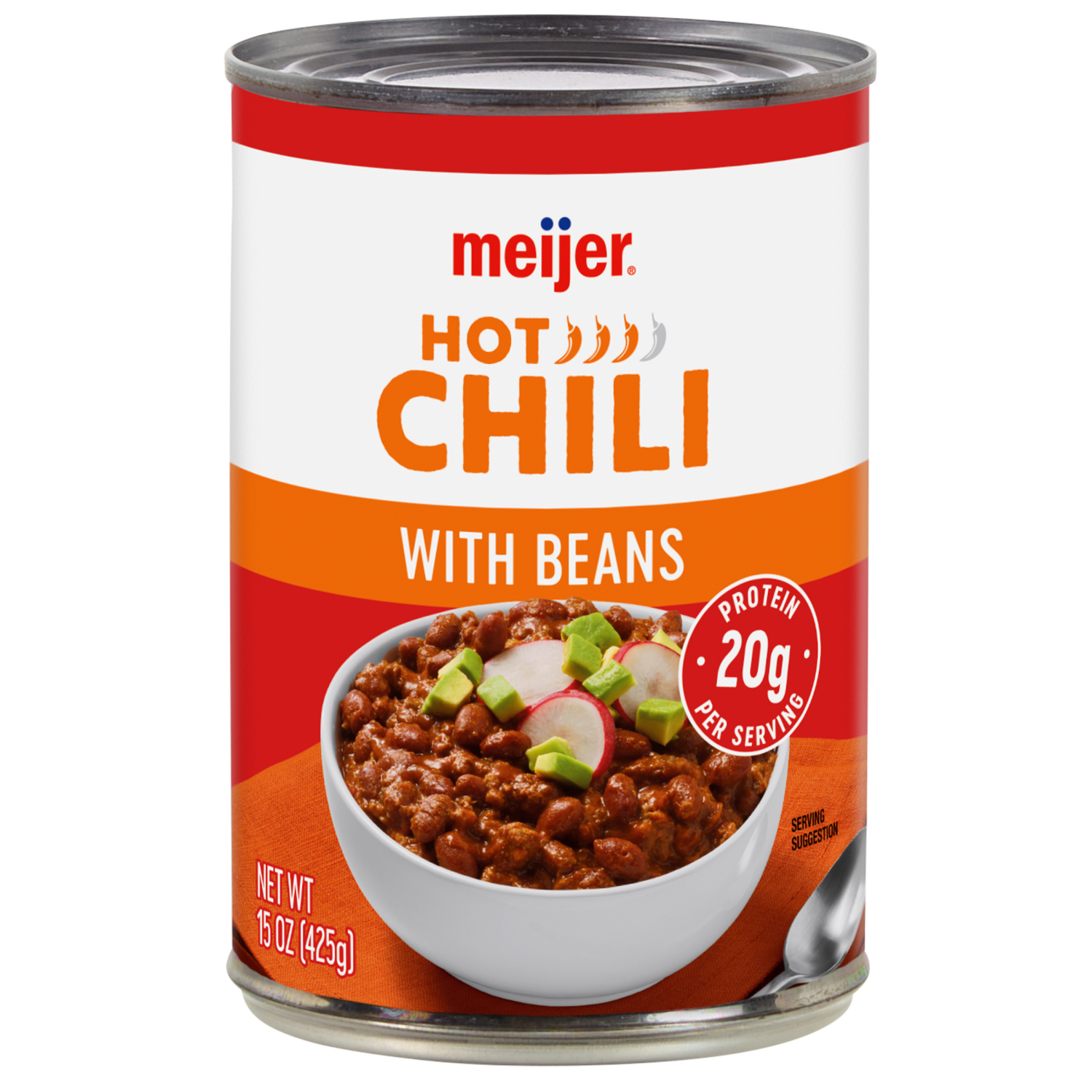slide 1 of 3, Meijer Chili With Beans Hot, 15 oz., 15 oz