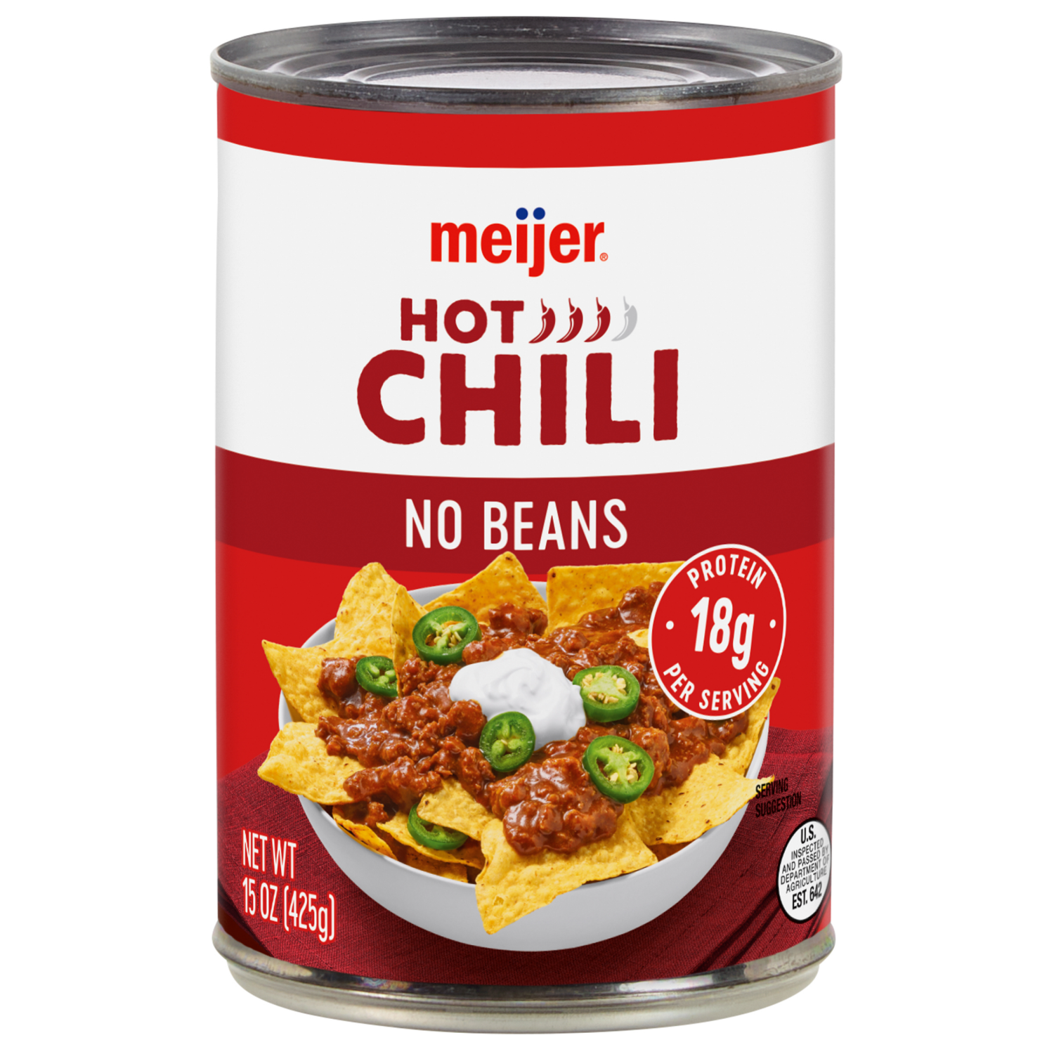 slide 1 of 3, Meijer Chili No Beans Hot, 15 oz., 15 oz
