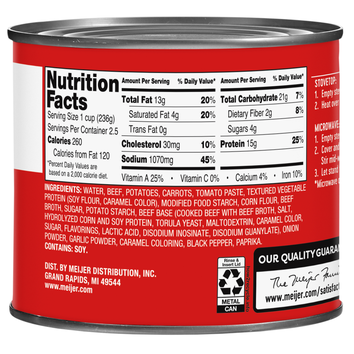 slide 3 of 3, Meijer Beef Stew, 20 oz., 20 oz