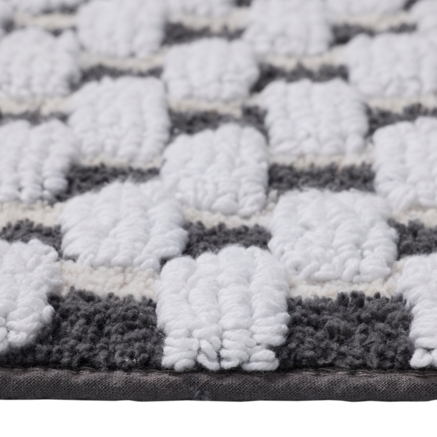 slide 5 of 5, Room & Retreat Tile Bathmat, 20 in x 32 in, Gray, 20 x 32 