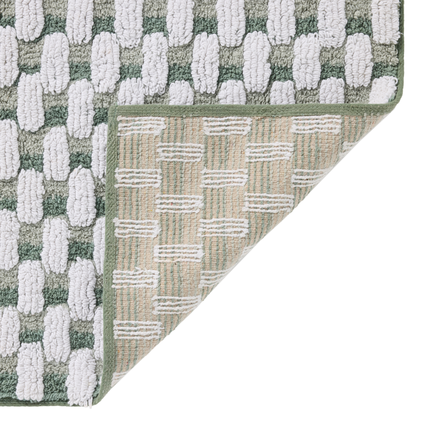 slide 2 of 5, Room & Retreat Tile Bathmat, 20 in x 32 in, Green, 20 x 32 