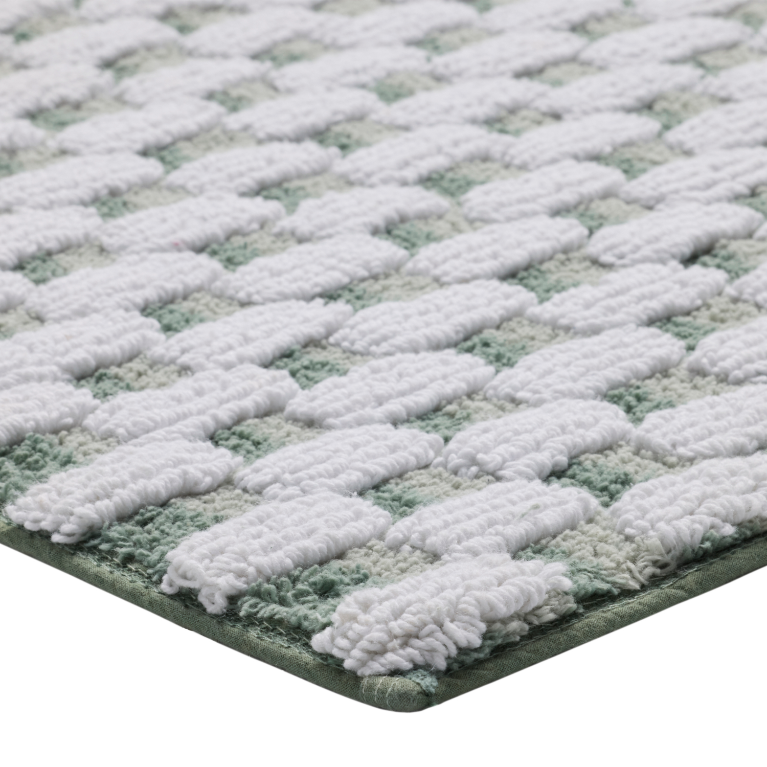 slide 4 of 5, Room & Retreat Tile Bathmat, 20 in x 32 in, Green, 20 x 32 