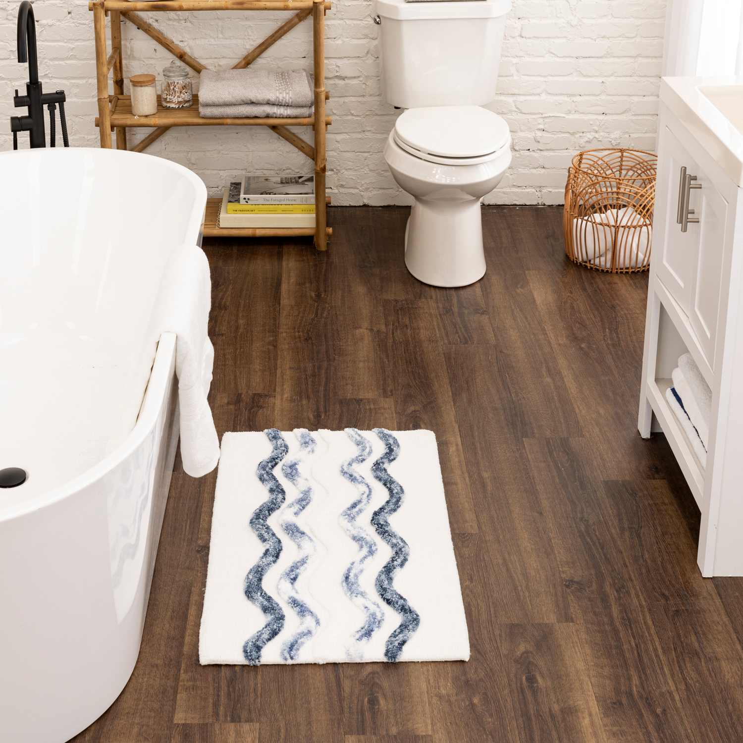 slide 2 of 3, Room & Retreat Spinnaker Bath Rug Blue 20"x32", 1 ct