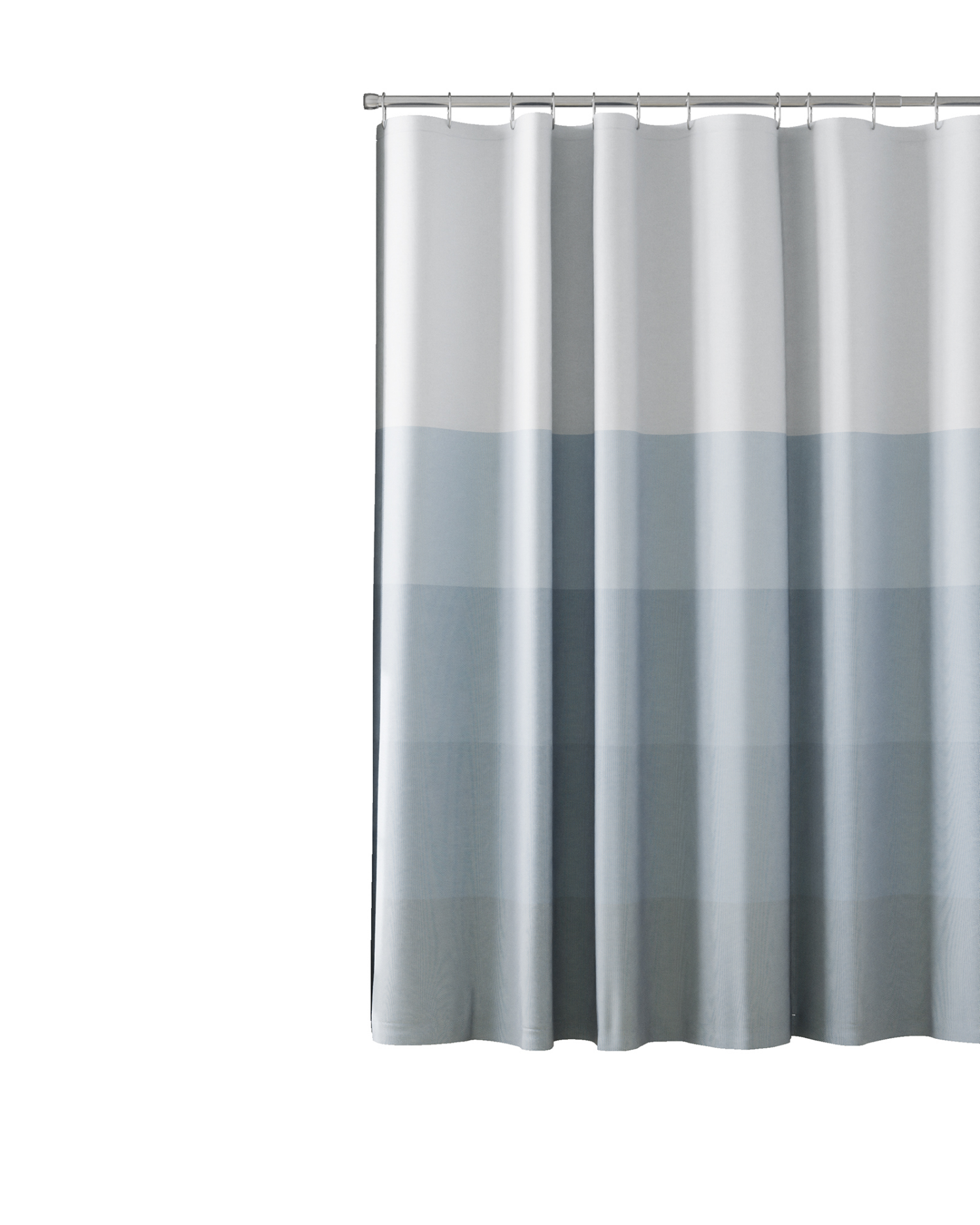 slide 3 of 5, Room & Retreat Kristi Stripe Fabric Shower Curtain with Recycled Cotton, Blue, 1 ct