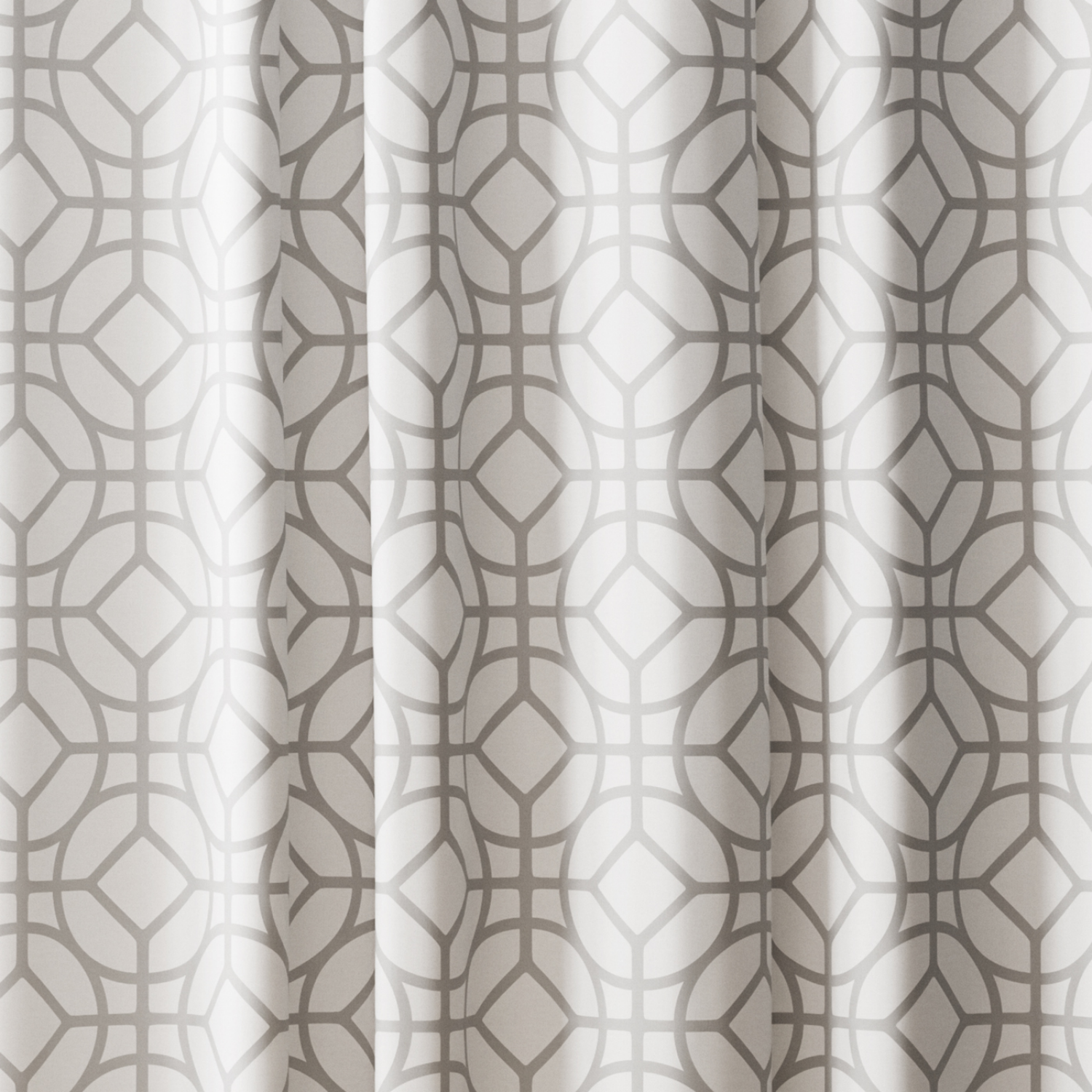 slide 5 of 5, Room & Retreat Quinn Fabric Shower Curtain, Geometric Print, 70 in x 72 in, Gray, 1 ct