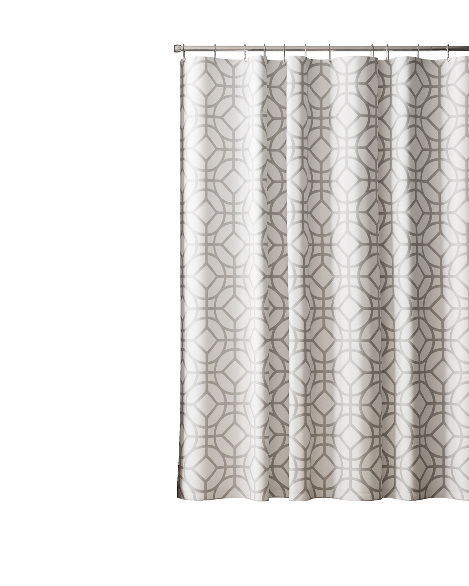 slide 2 of 5, Room & Retreat Quinn Fabric Shower Curtain, Geometric Print, 70 in x 72 in, Gray, 1 ct