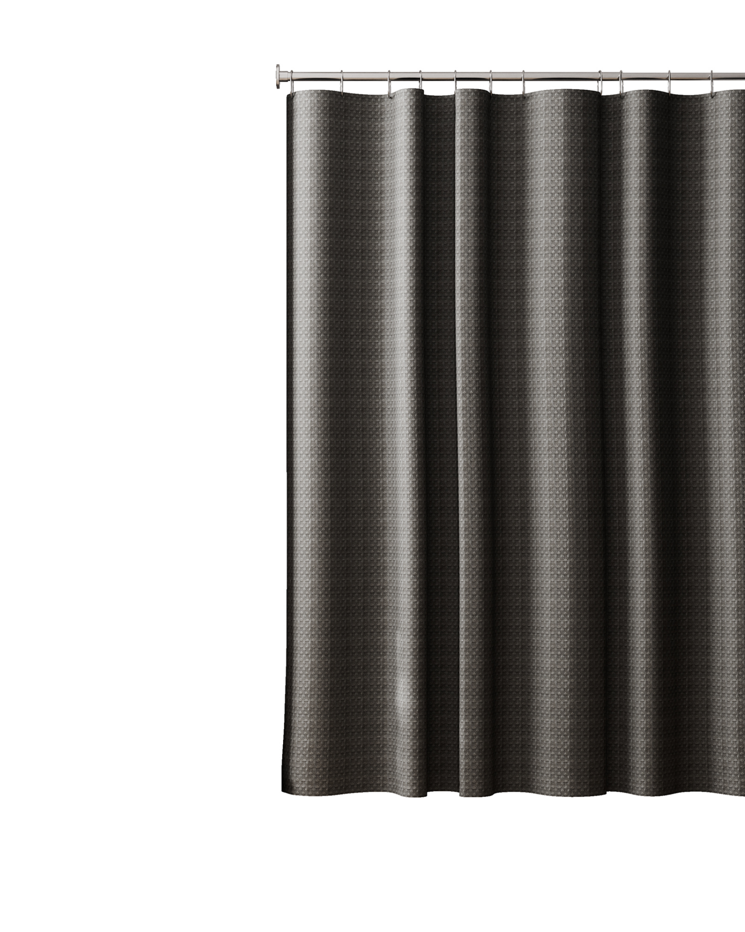 slide 4 of 5, Room & Retreat Bellaire Waffle Weave Fabric Shower Curtain, 70x72 in, Dark Grey, 1 ct