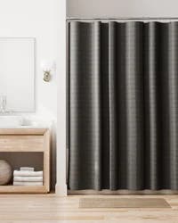 Room & Retreat Bellaire Waffle Weave Fabric Shower Curtain, 70x72 in, Dark Grey