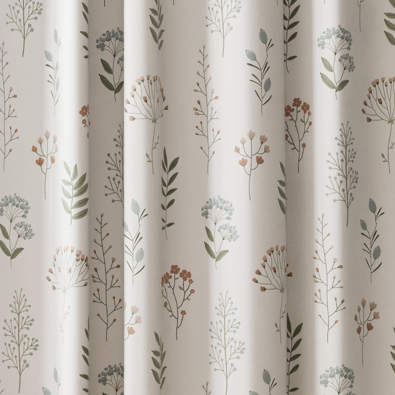 slide 3 of 5, Room & Retreat Francine Floral Fabric Shower Curtain, 70 x 72 in, Multicolored, 1 ct