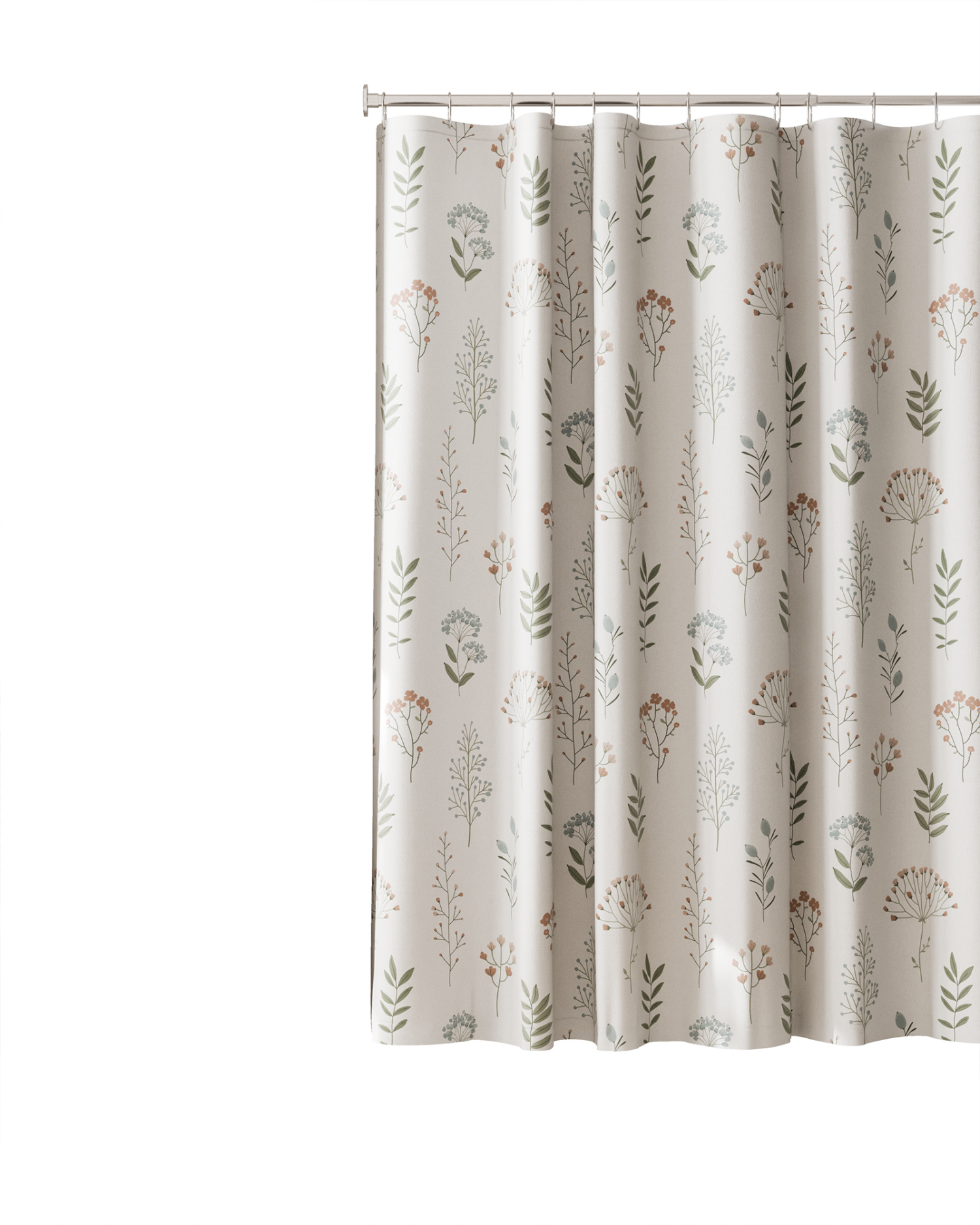slide 2 of 5, Room & Retreat Francine Floral Fabric Shower Curtain, 70 x 72 in, Multicolored, 1 ct