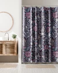 Room & Retreat Garden Grove Floral Fabric Shower Curtain, 70 in x 72 in, Plum