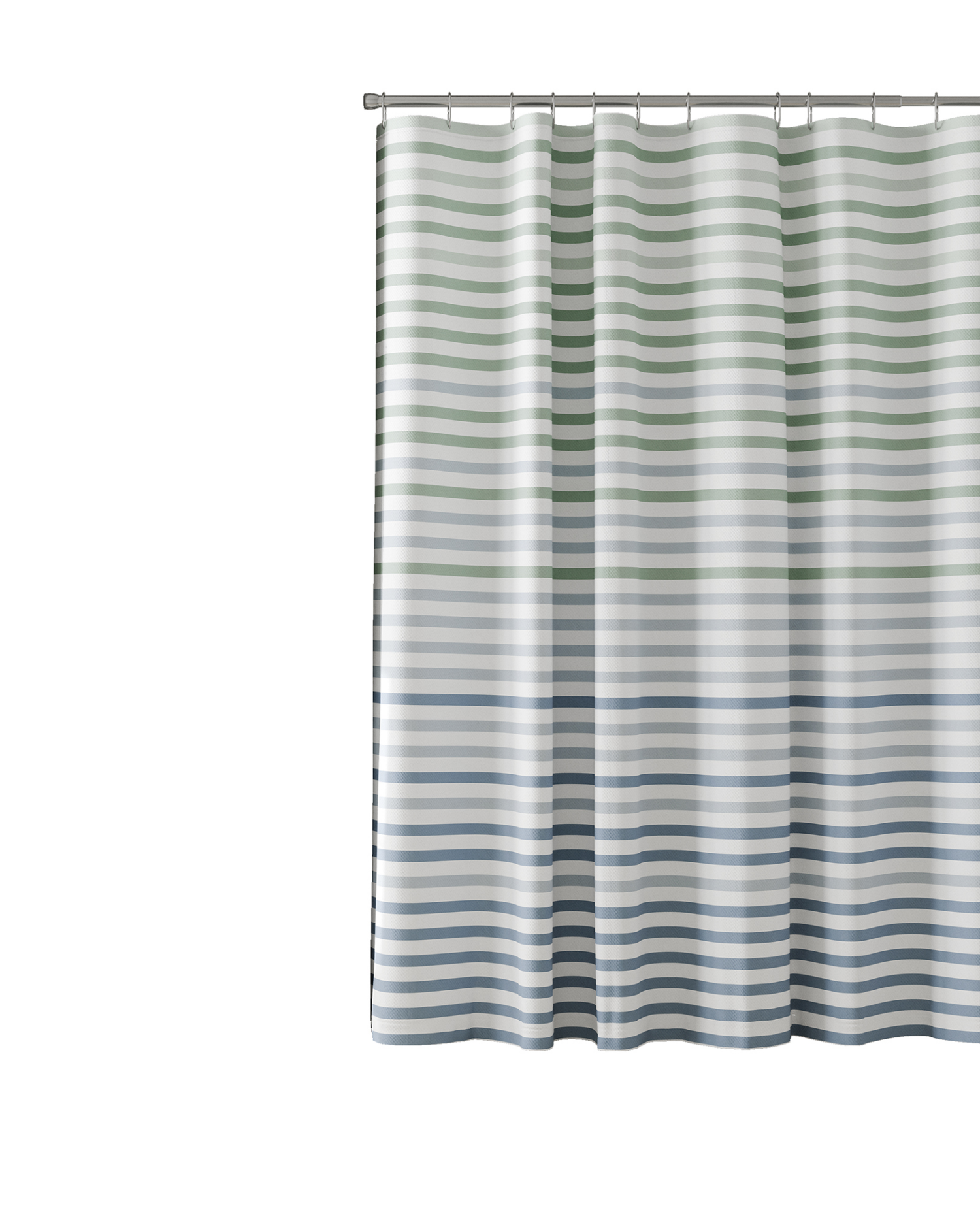 slide 3 of 5, Room & Retreat Seychelles Fabric Shower Curtain, Striped, 70 x 72 in, Blue-Green, 1 ct