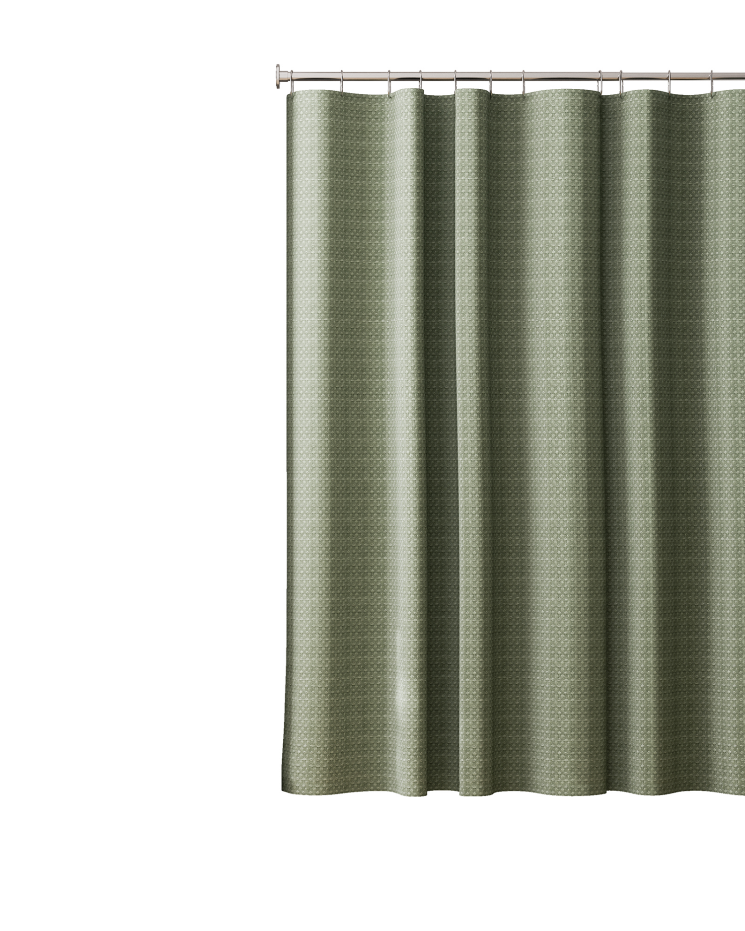 slide 3 of 5, Room & Retreat Bellaire Waffle Weave Fabric Shower Curtain, 70x72 in, Sage Green, 1 ct