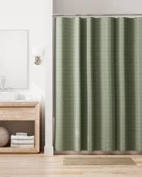 Room & Retreat Bellaire Waffle Weave Fabric Shower Curtain, 70x72 in, Sage Green