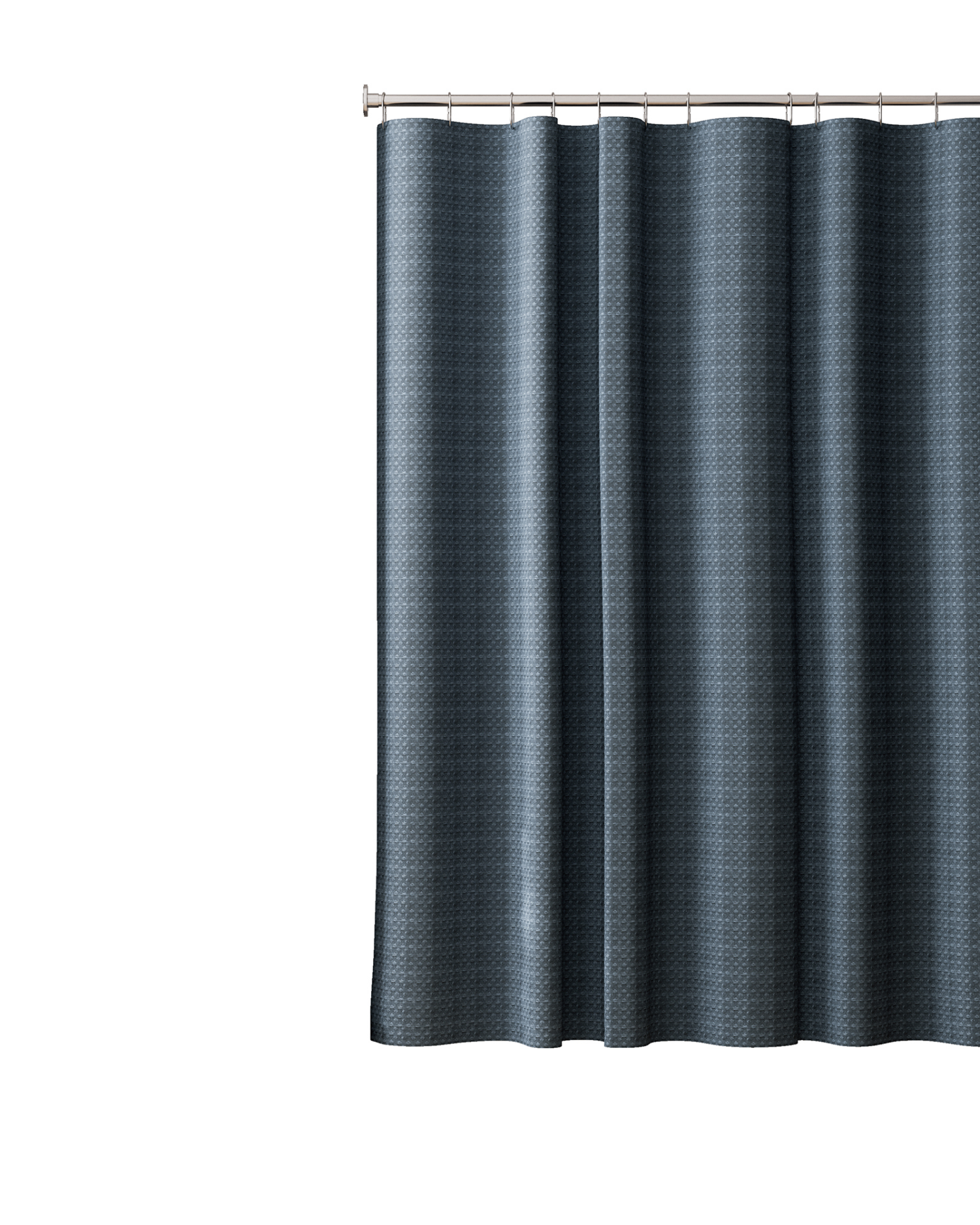 slide 3 of 5, Room & Retreat Bellaire Waffle Weave Fabric Shower Curtain, 70x72 in, Dark Blue, 1 ct
