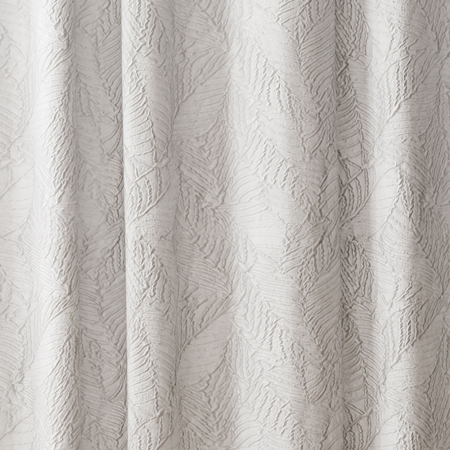 slide 2 of 5, Room & Retreat Daintree Embossed Fabric Shower Curtain, 70 in x 72 in, White, 1 ct