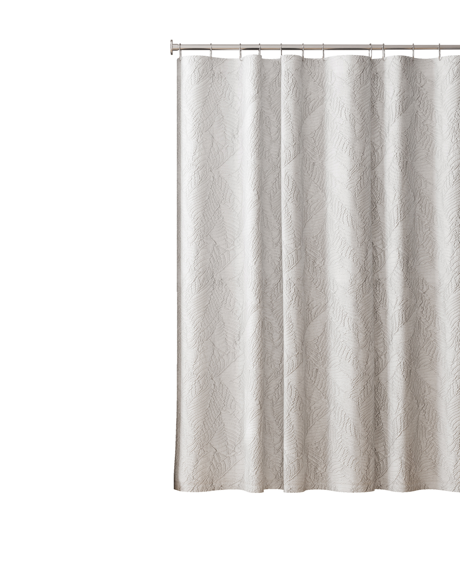 slide 3 of 5, Room & Retreat Daintree Embossed Fabric Shower Curtain, 70 in x 72 in, White, 1 ct