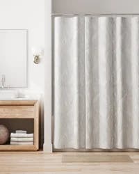 Room & Retreat Daintree Embossed Fabric Shower Curtain, 70 in x 72 in, White