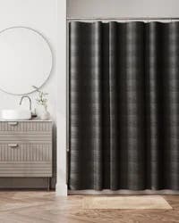 Room & Retreat Farndale Embossed Fabric Shower Curtain, 70 in x 72 in, Black