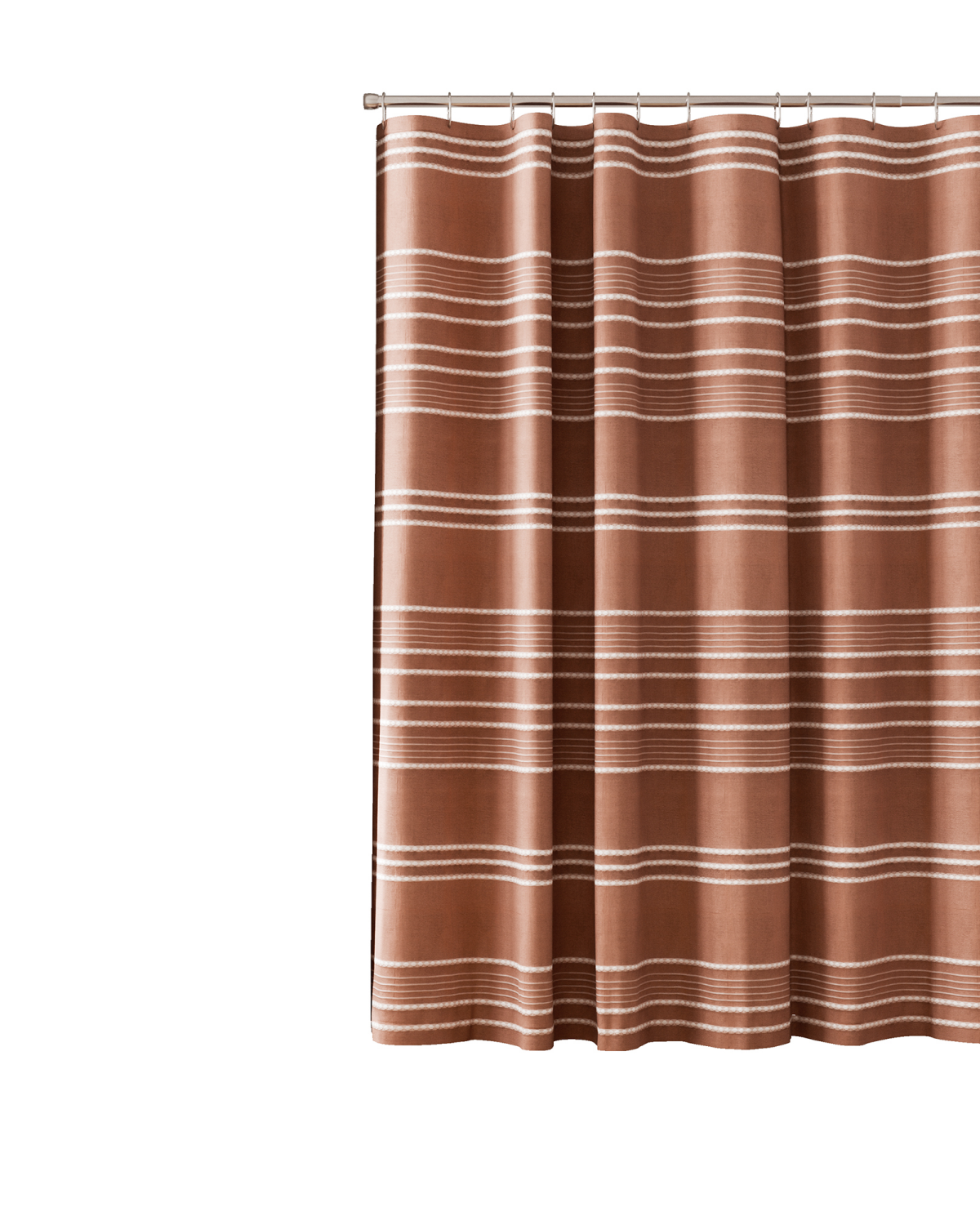 slide 2 of 5, Room & Retreat Gila Fabric Shower Curtain, 70 in x 72 in, Orange-Red Terracotta, 1 ct