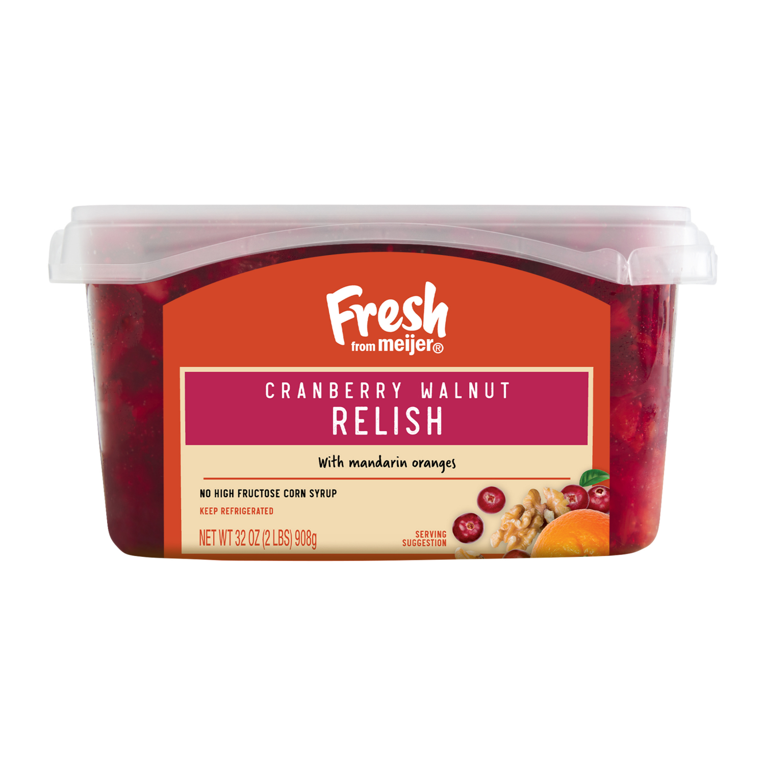 slide 1 of 6, Fresh From Meijer Cranberry Walnut Relish, 32 Oz., 32 oz