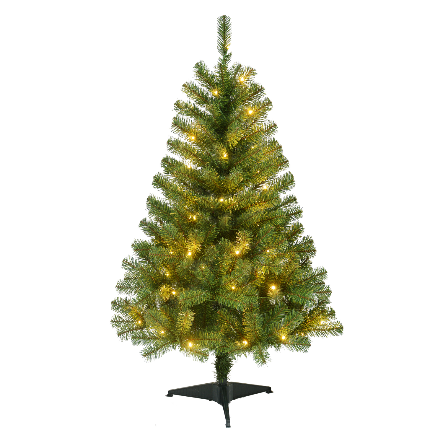 slide 1 of 5, December Home Lifelike Tree Prelit Augusta, Dual, 4 Ft, 4 ft