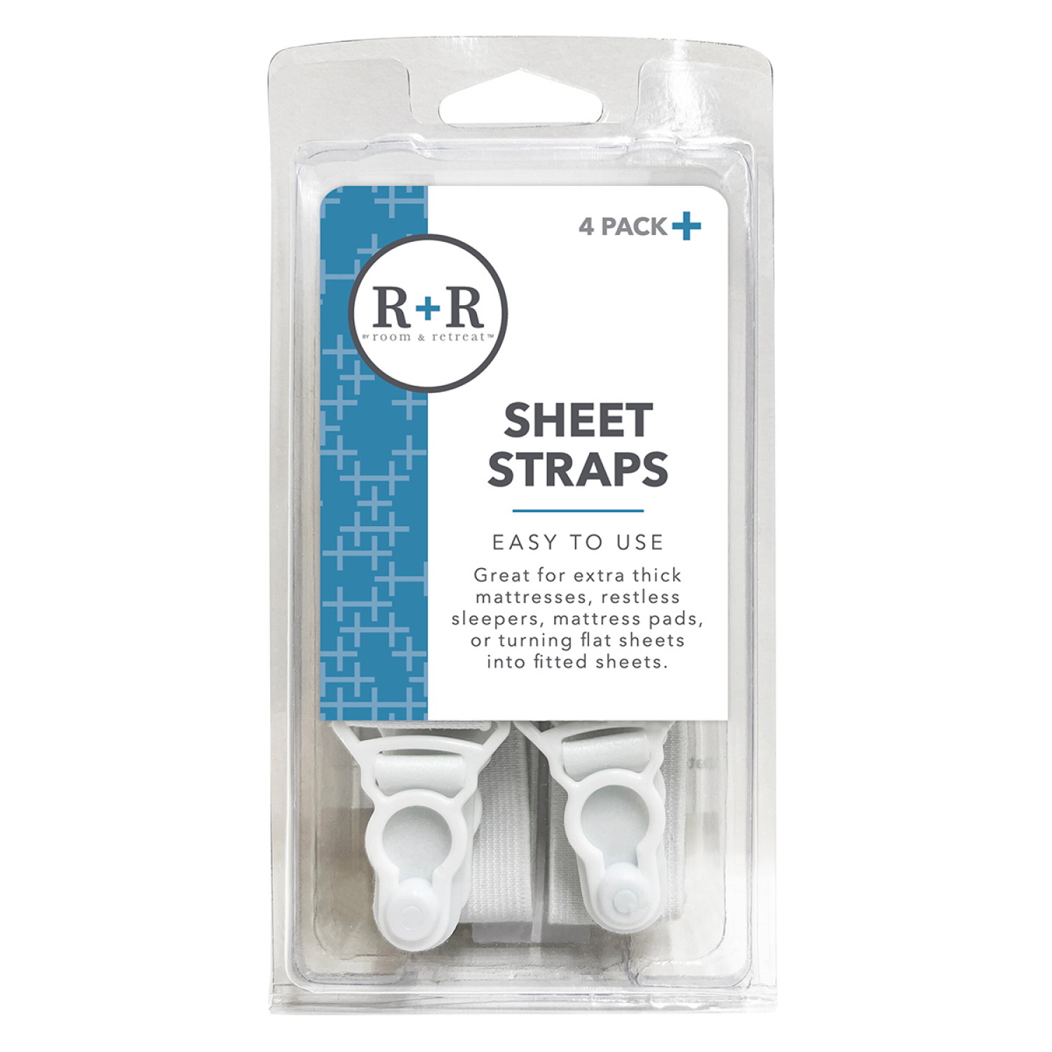 slide 1 of 2, R+R Room + Retreat Sheet Straps, 4 ct