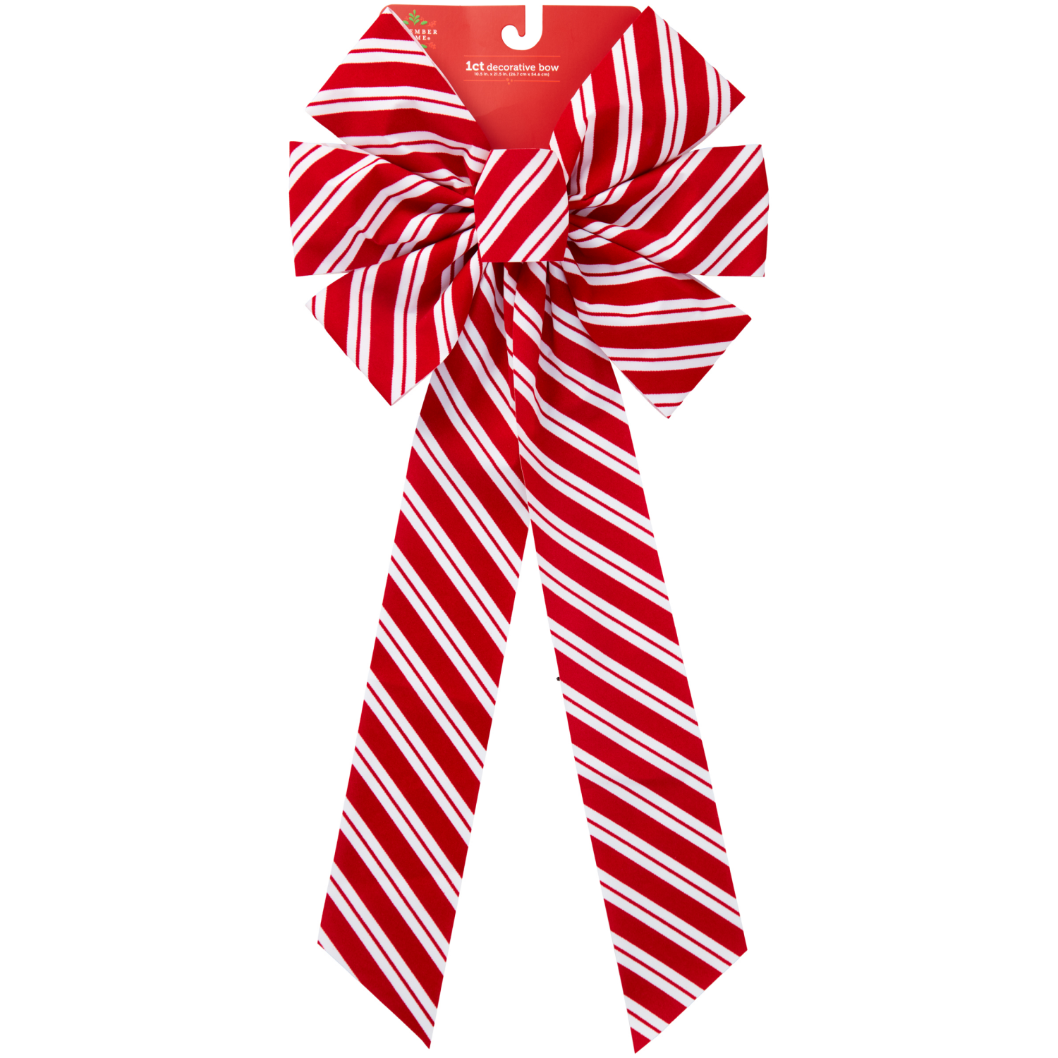 slide 1 of 2, December Home Bow Flocked Candy Cane 10x22, 10 x 22