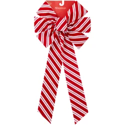 December Home Bow Flocked Candy Cane 10x22